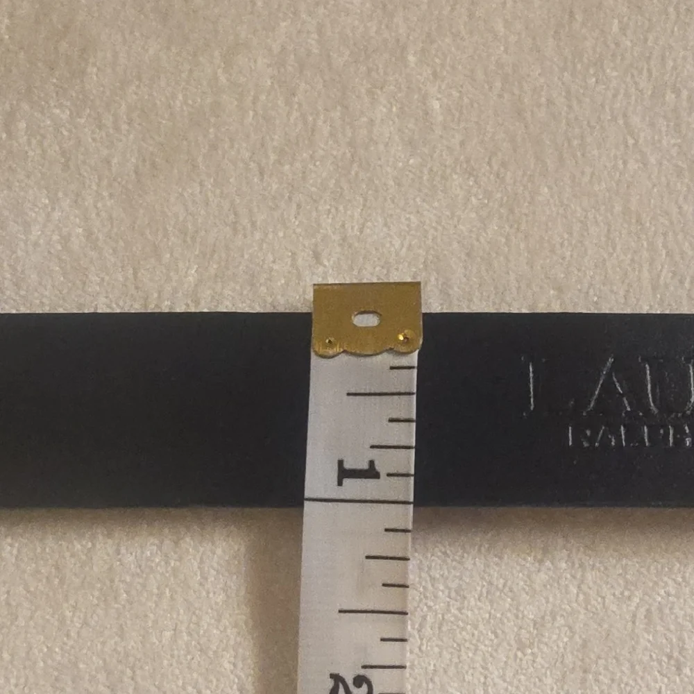 Lauren Ralph Lauren Full Grain Leather Black Belt with Silver Hook Buckle M